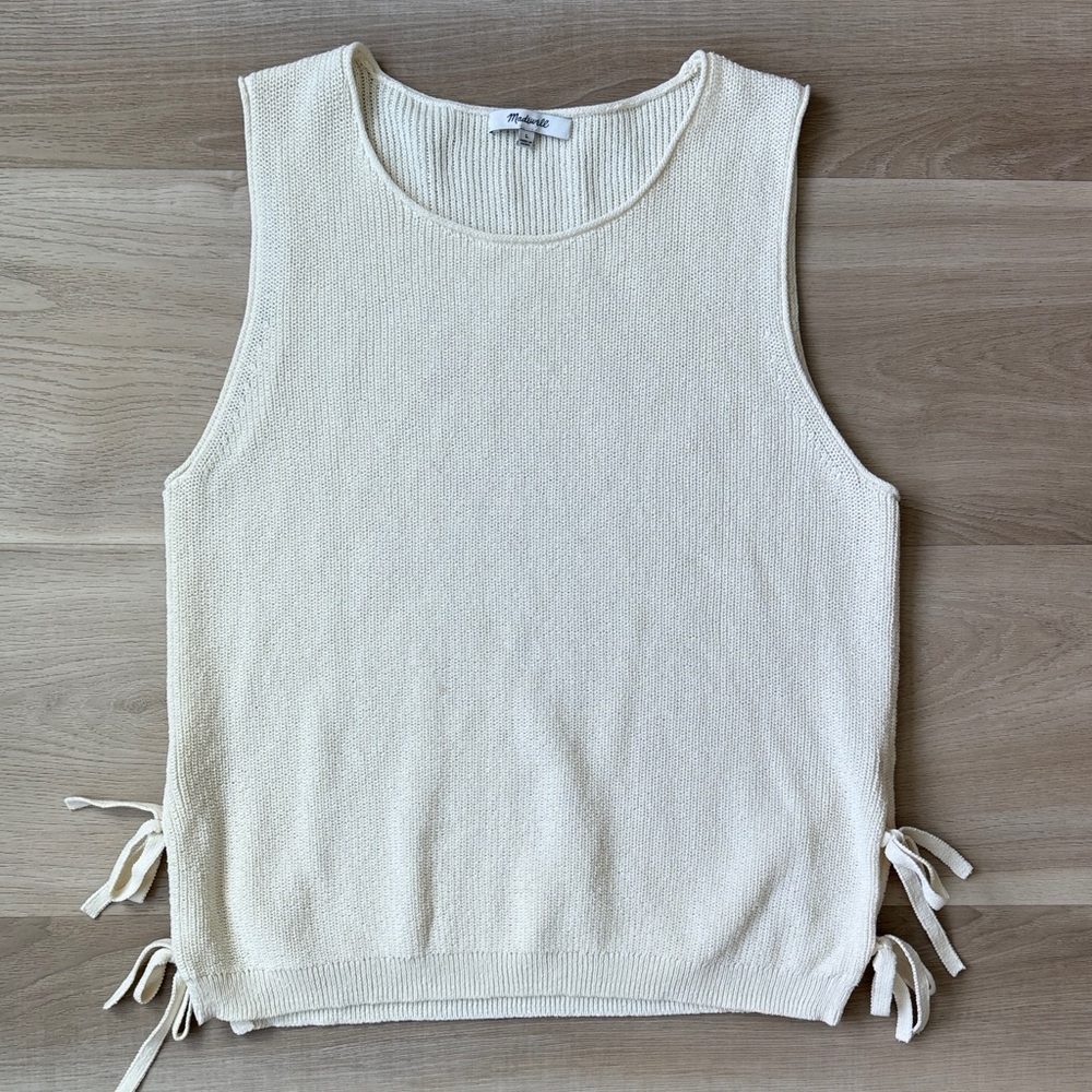Madewell - Knit Bow Tie Neutral Top